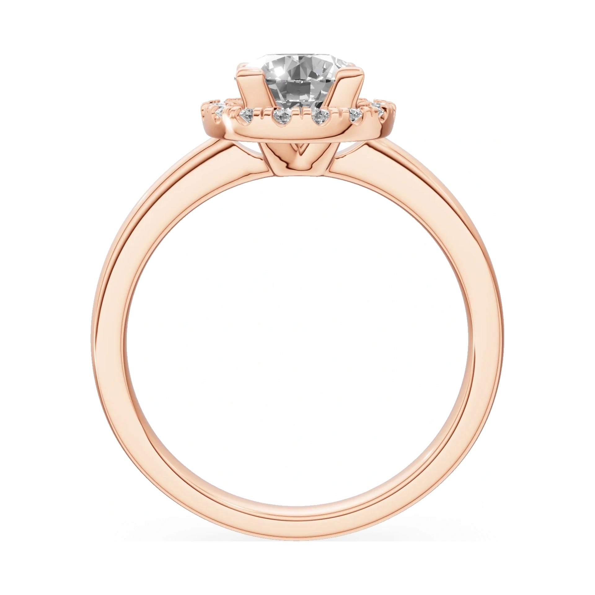 GREMARI Seven Aura round-cut natural diamond engagement ring in 14K rose gold, 1.00 ct