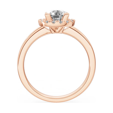 GREMARI Seven Aura round-cut natural diamond engagement ring in 14K rose gold, 1.00 ct