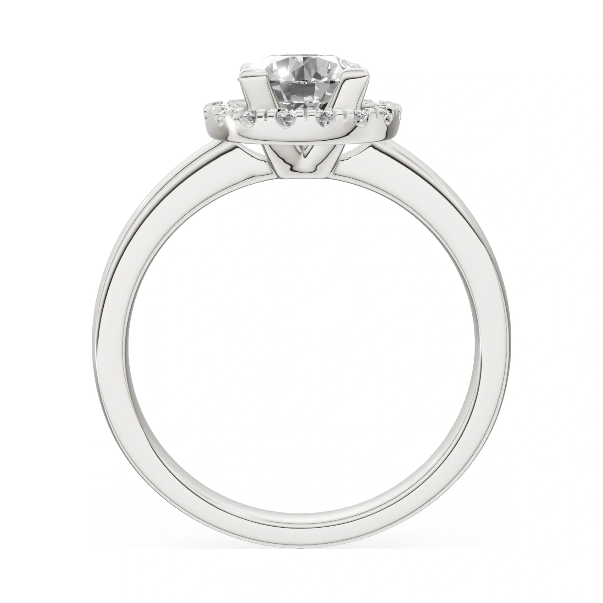 GREMARI Seven Aura round-cut natural diamond engagement ring in 14K white gold, 1.00 ct