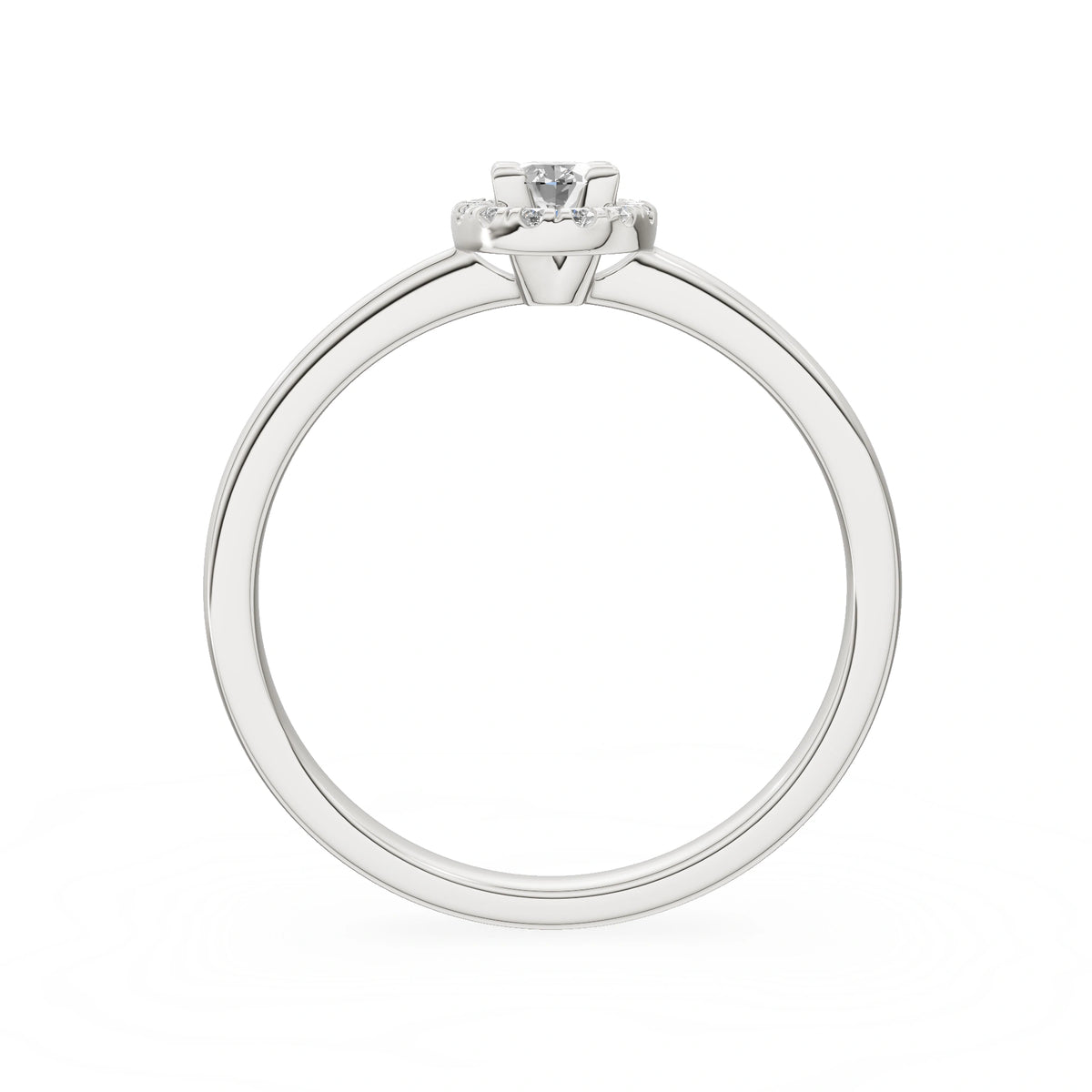 Gremari Seven Aura zásnubní prsten z bílého zlata s 0,15 ct lab-grown diamantem – Oval