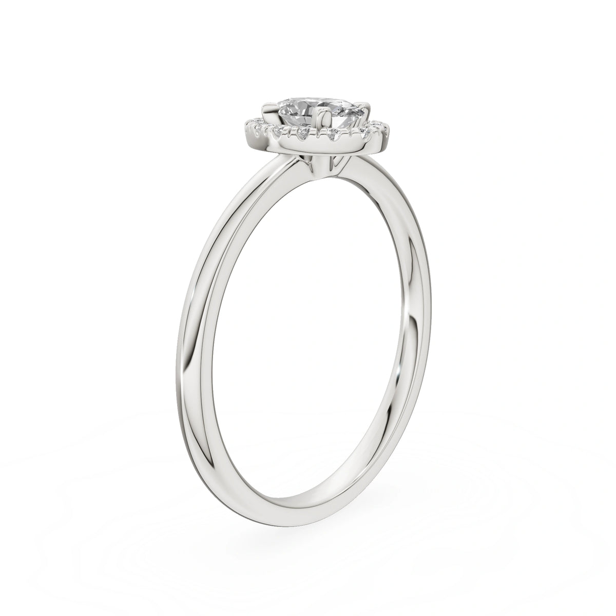 Gremari Seven Aura zásnubní prsten z bílého zlata s 0,30 ct lab-grown diamantem – Oval