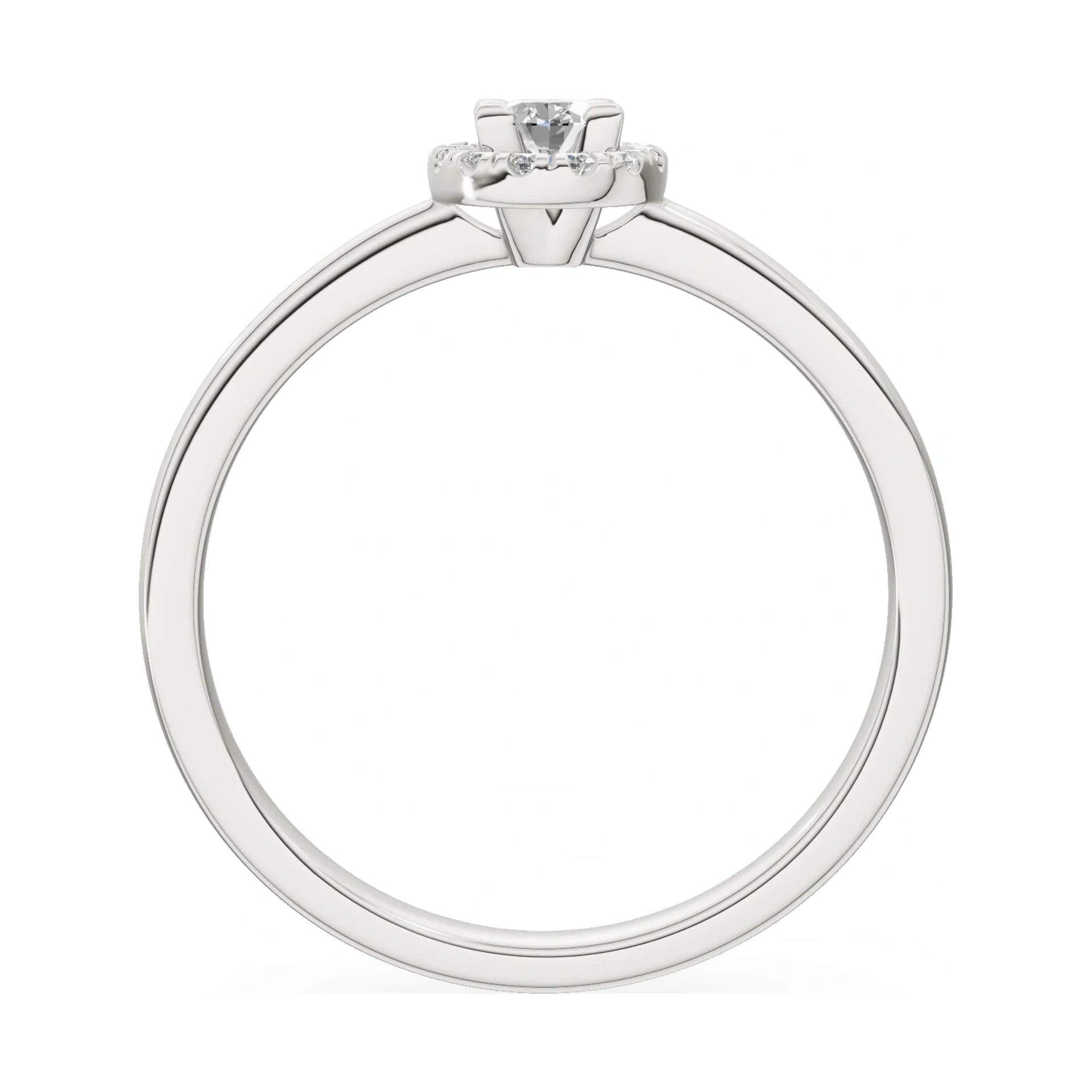 GREMARI Seven Aura oval-cut natural diamond engagement ring in 14K white gold, 0.15 ct