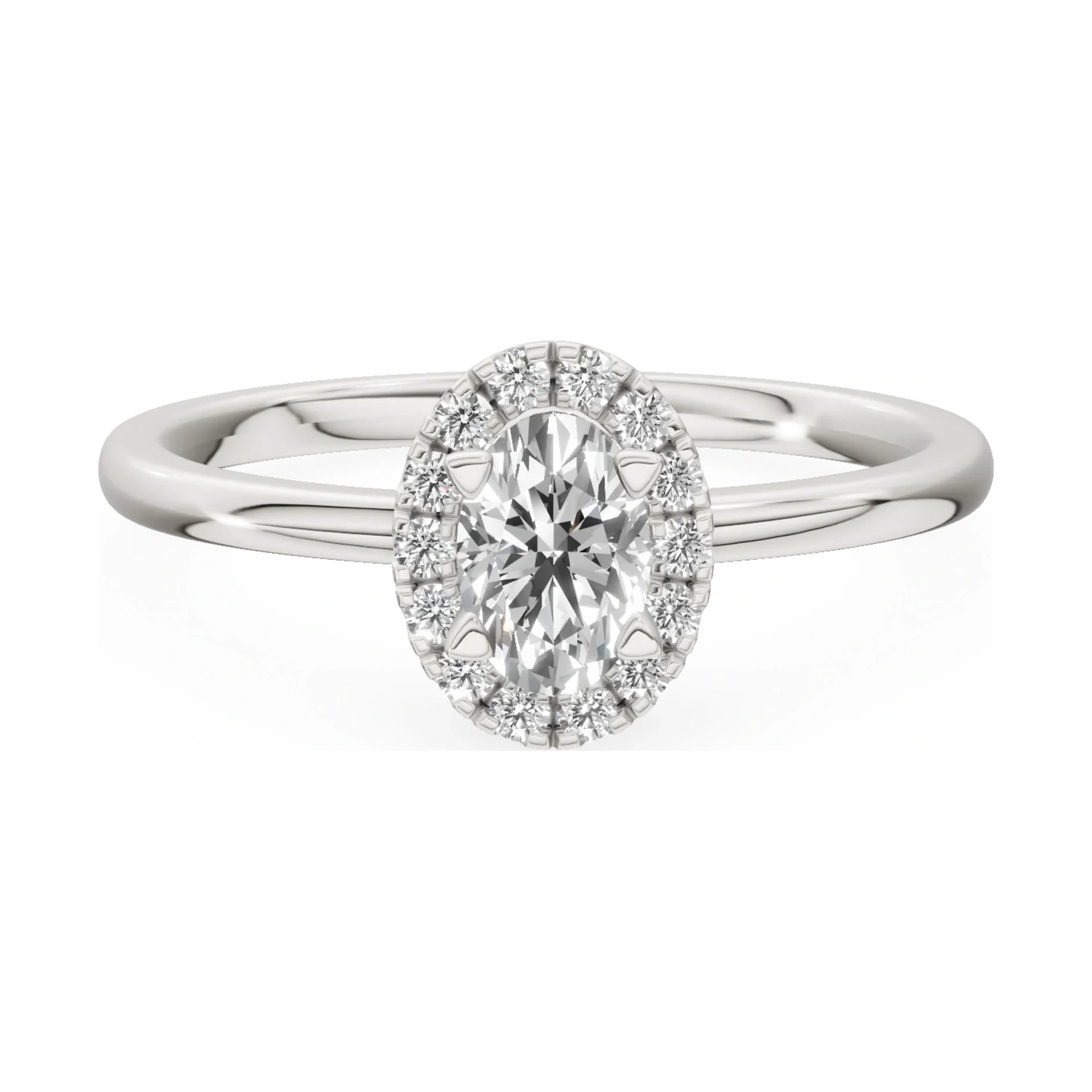GREMARI Seven Aura 14K white gold engagement ring with 0.30 ct oval-cut natural diamond