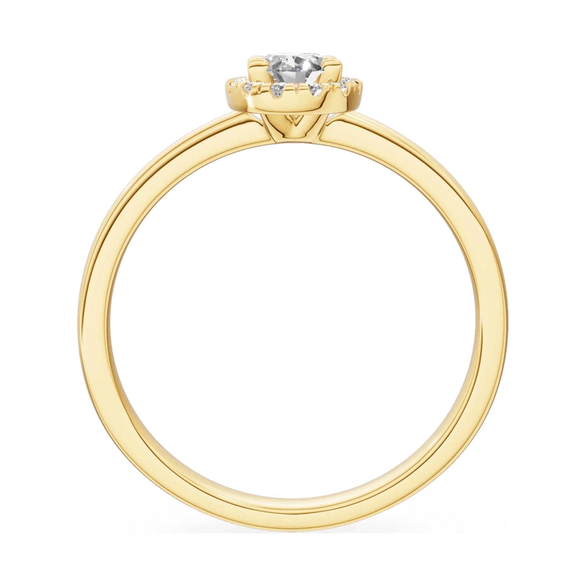 GREMARI Seven Aura oval-cut natural diamond engagement ring in 14K yellow gold, 0.30 ct