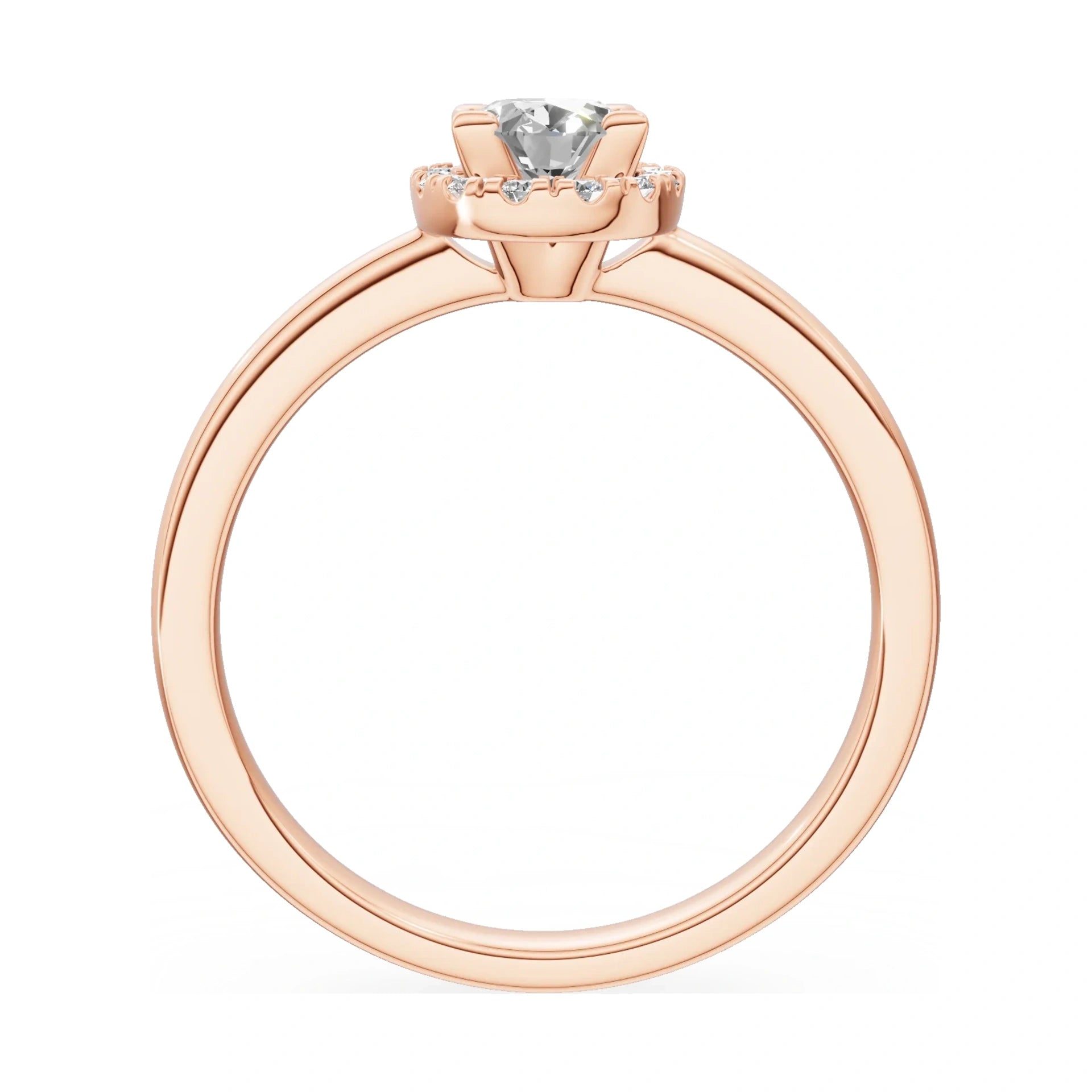 GREMARI Seven Aura oval-cut natural diamond engagement ring in 14K rose gold, 0.50 ct