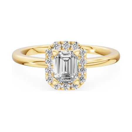 GREMARI Seven Aura 14K yellow gold engagement ring with 0.50 ct emerald-cut natural diamond