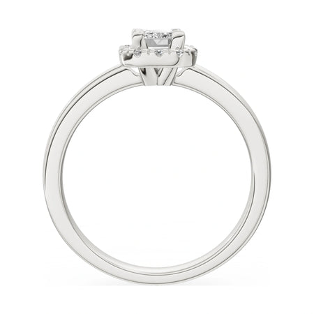 GREMARI Seven Aura emerald-cut natural diamond engagement ring in 14K white gold, 0.50 ct
