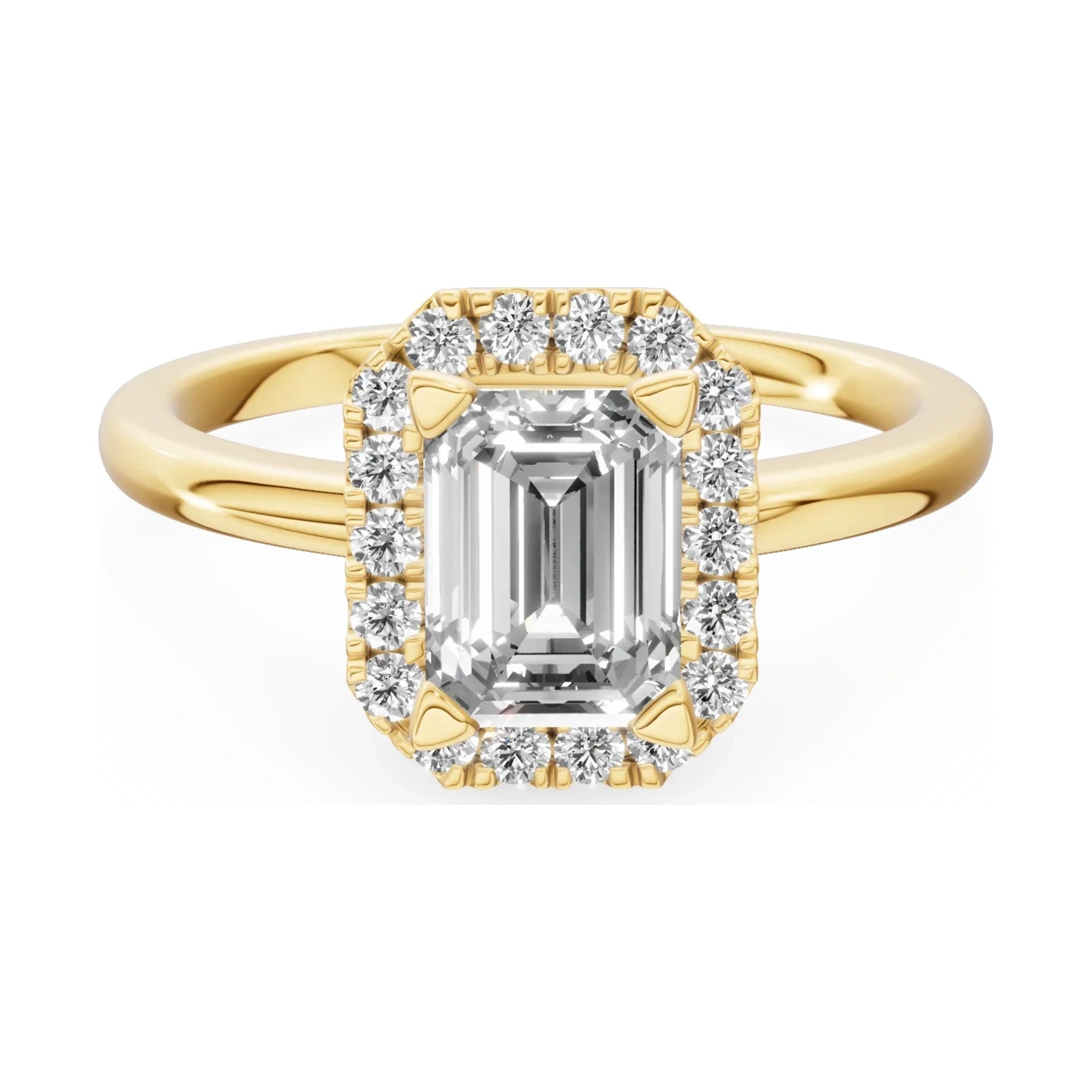 GREMARI Seven Aura 14K yellow gold engagement ring with 1.00 ct emerald-cut natural diamond