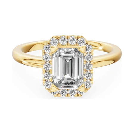 GREMARI Seven Aura 14K yellow gold engagement ring with 1.00 ct emerald-cut natural diamond