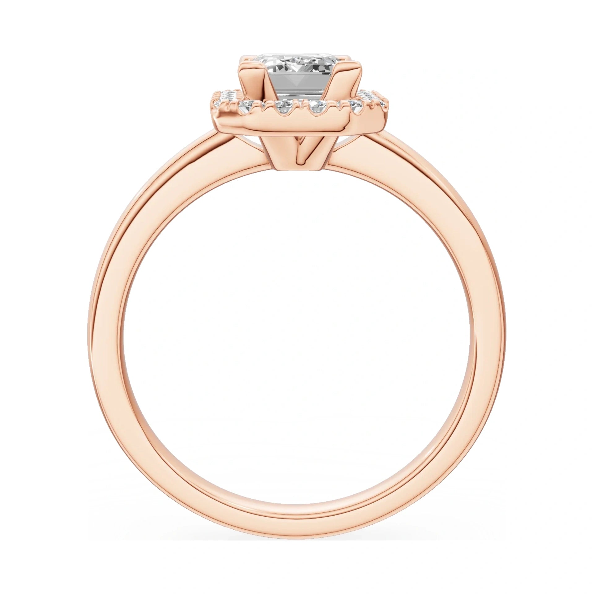 GREMARI Seven Aura emerald-cut natural diamond engagement ring in 14K rose gold, 1.00 ct