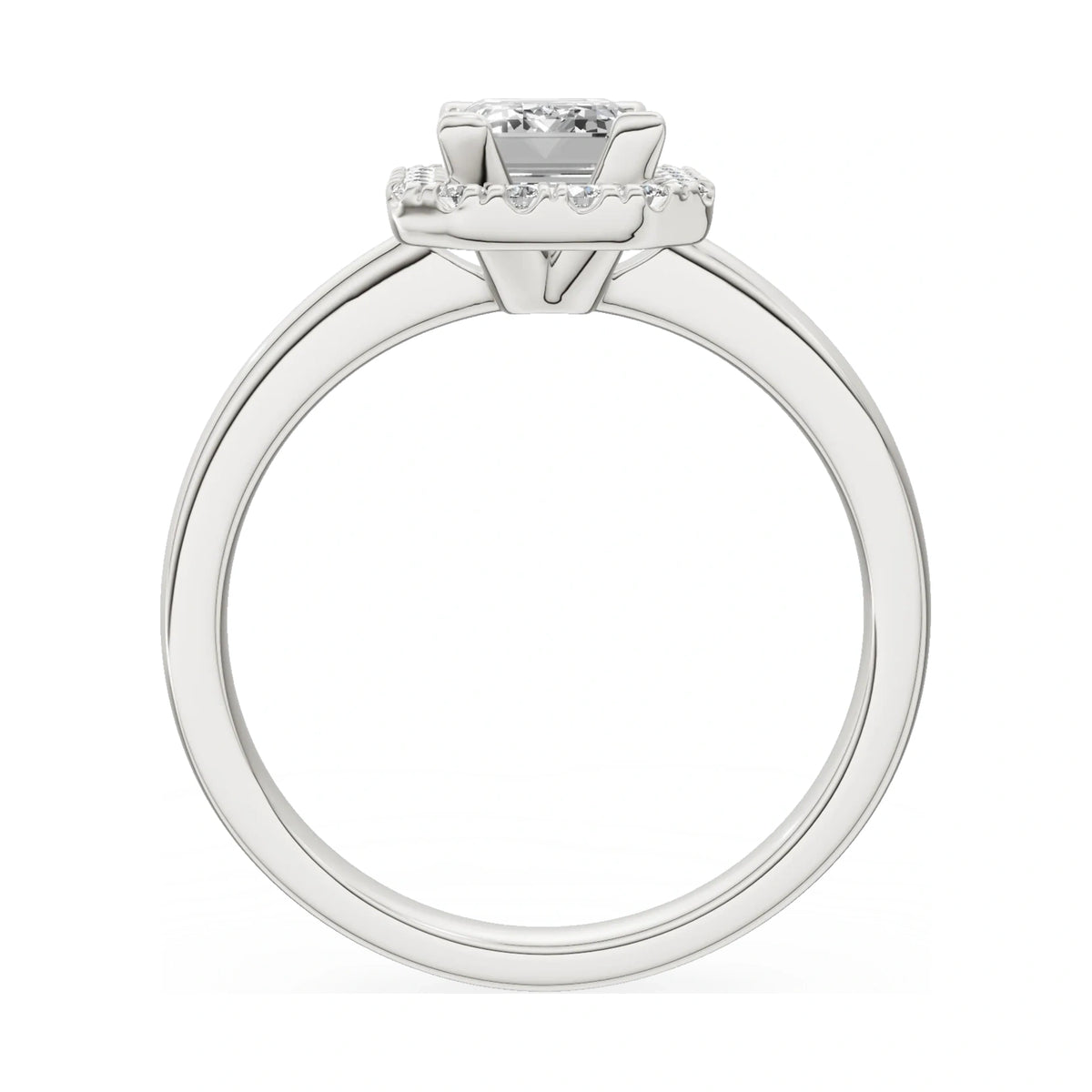 GREMARI Seven Aura emerald-cut natural diamond engagement ring in 14K white gold, 1.00 ct