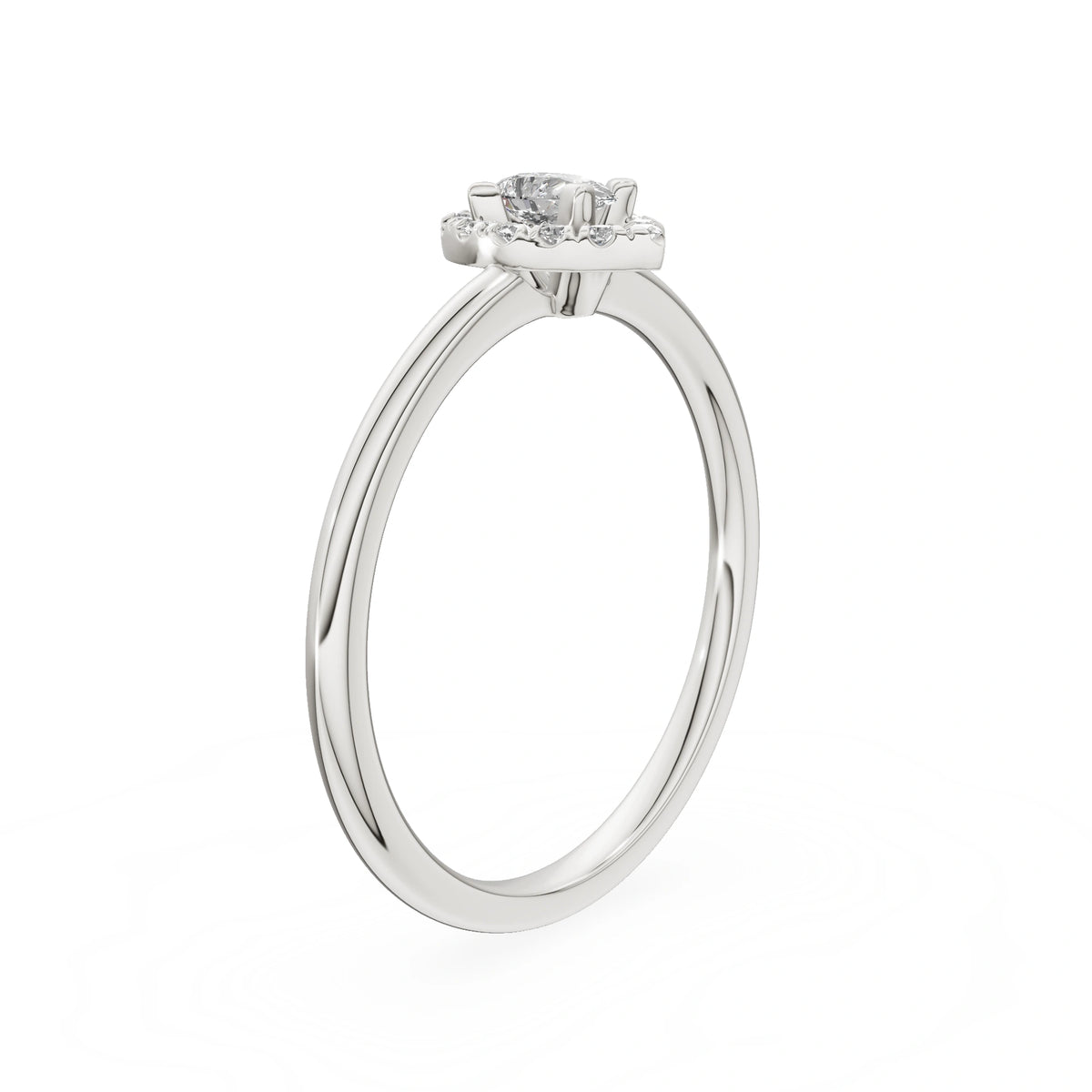Gremari Seven Aura zásnubní prsten z bílého zlata s 0,15 ct lab-grown diamantem – Pear
