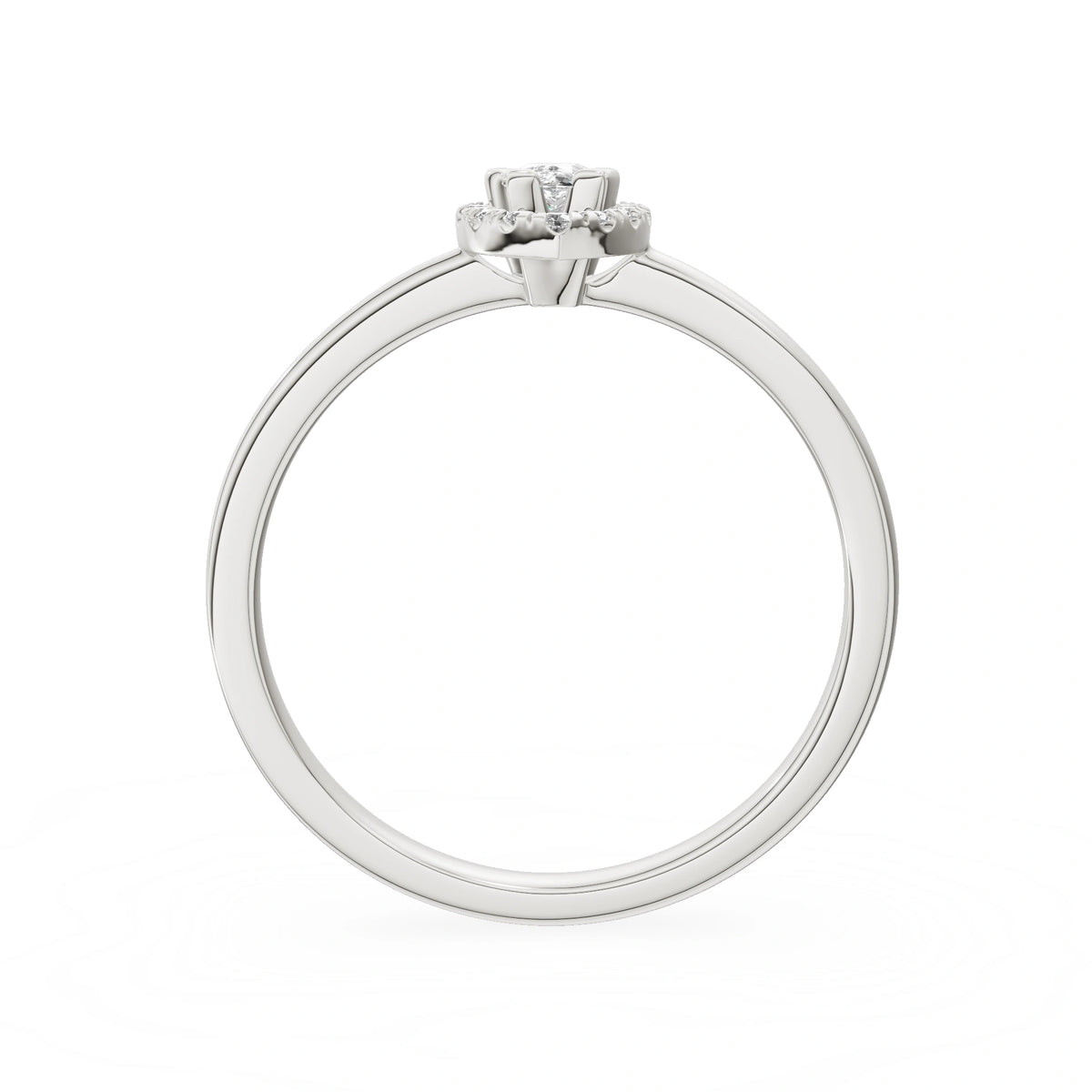 Gremari Seven Aura zásnubní prsten z bílého zlata s 0,15 ct lab-grown diamantem – Pear