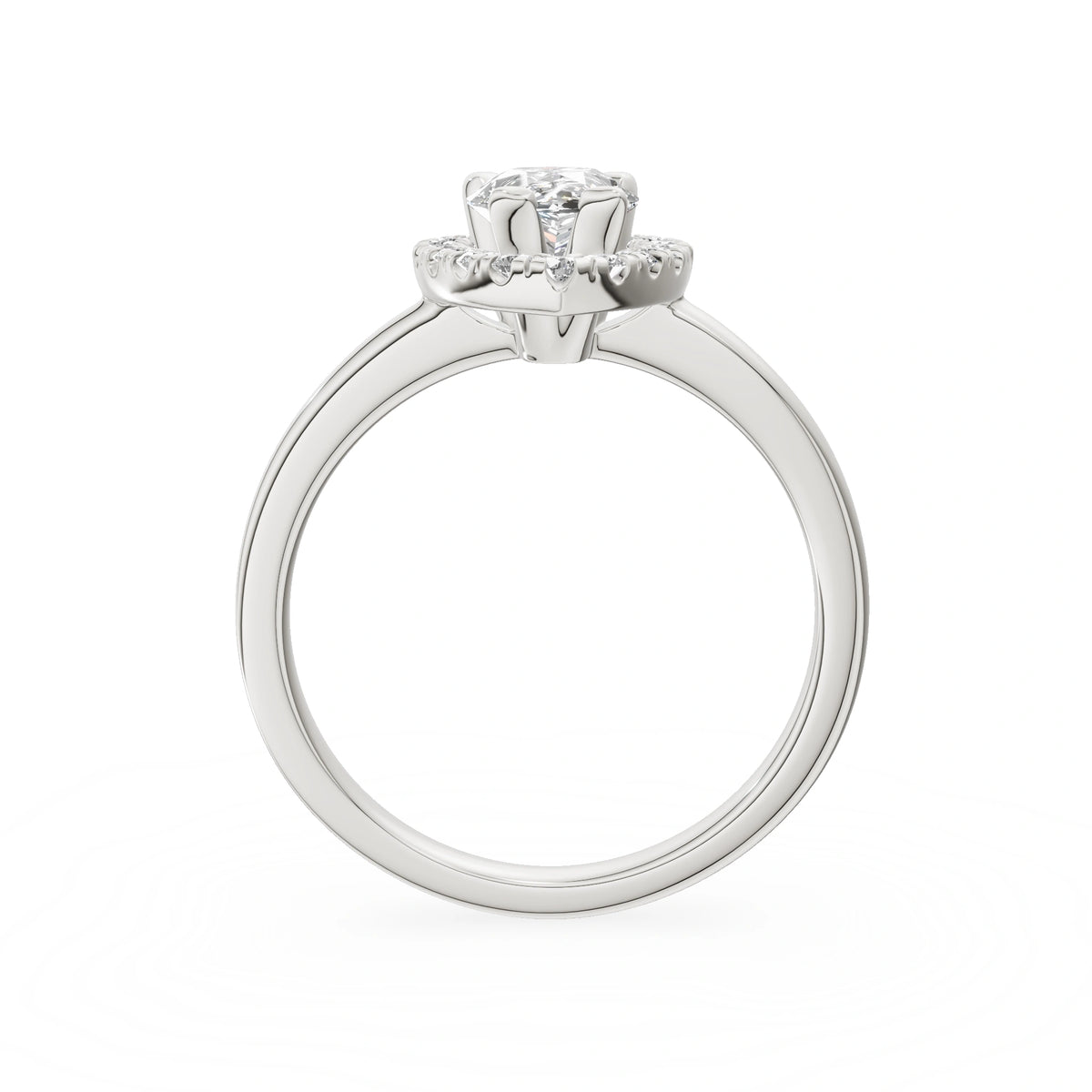 Gremari Seven Aura zásnubní prsten z bílého zlata s 1,00 ct lab-grown diamantem – Pear