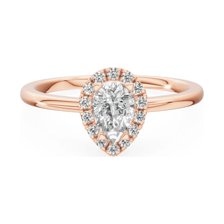 GREMARI Seven Aura 14K rose gold engagement ring with 0.30 ct pear-cut natural diamond