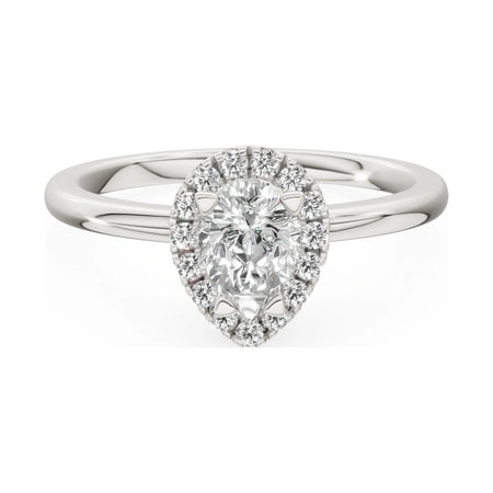 GREMARI Seven Aura 14K white gold engagement ring with 0.50 ct pear-cut natural diamond