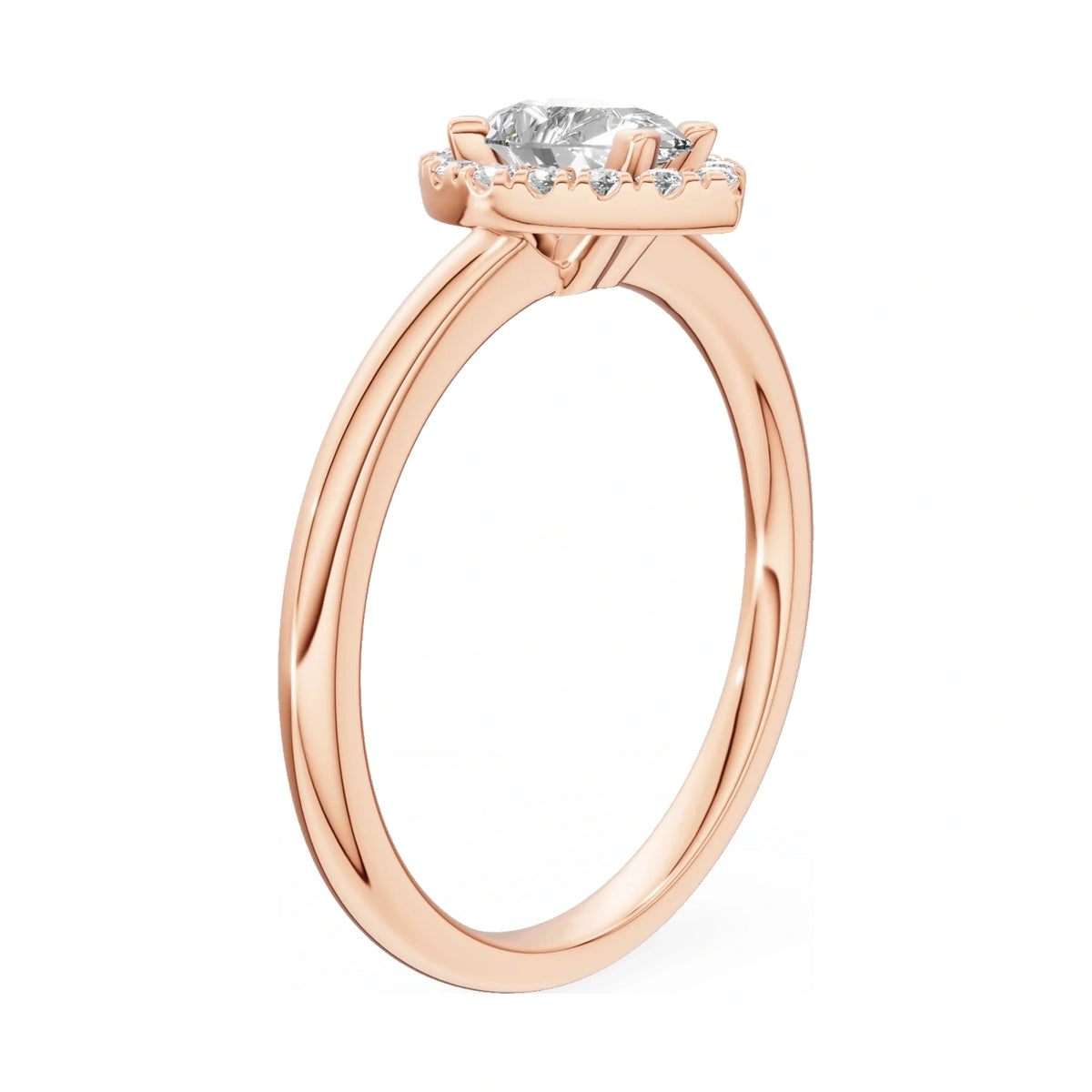 14K rose gold GREMARI Seven Aura ring with 0.50 ct pear-cut natural diamond