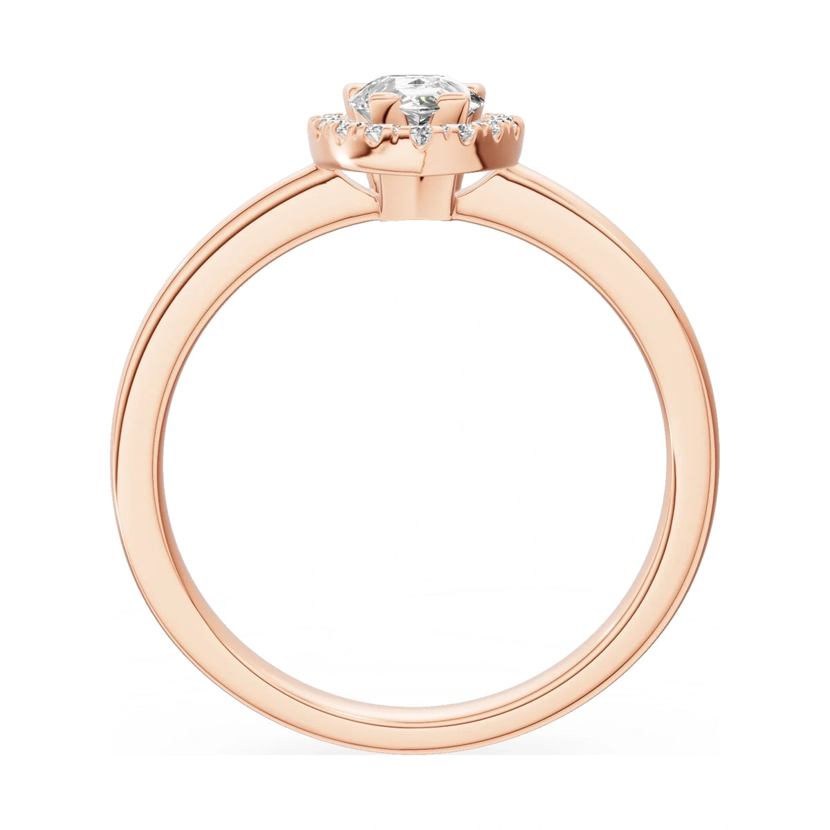 GREMARI Seven Aura pear-cut natural diamond engagement ring in 14K rose gold, 0.50 ct