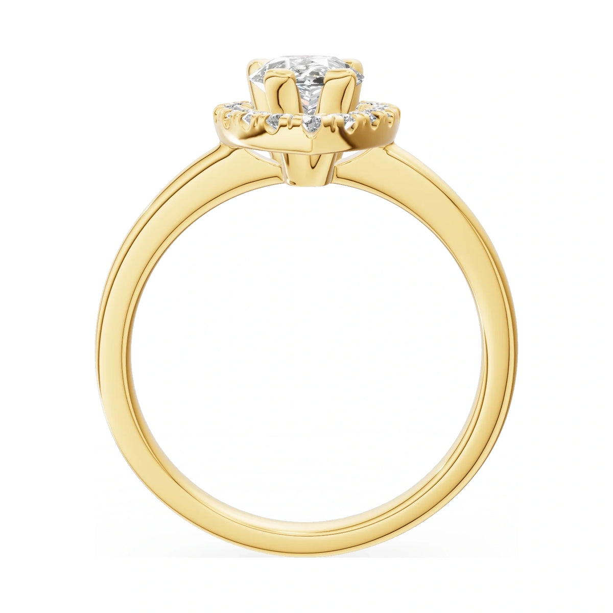 GREMARI Seven Aura pear-cut natural diamond engagement ring in 14K yellow gold, 1.00 ct