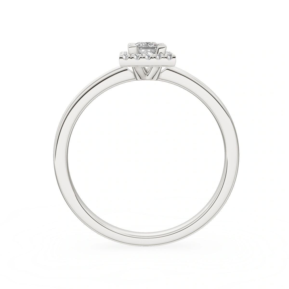 Gremari Seven Aura zásnubní prsten z bílého zlata s 0,15 ct lab-grown diamantem – Princess