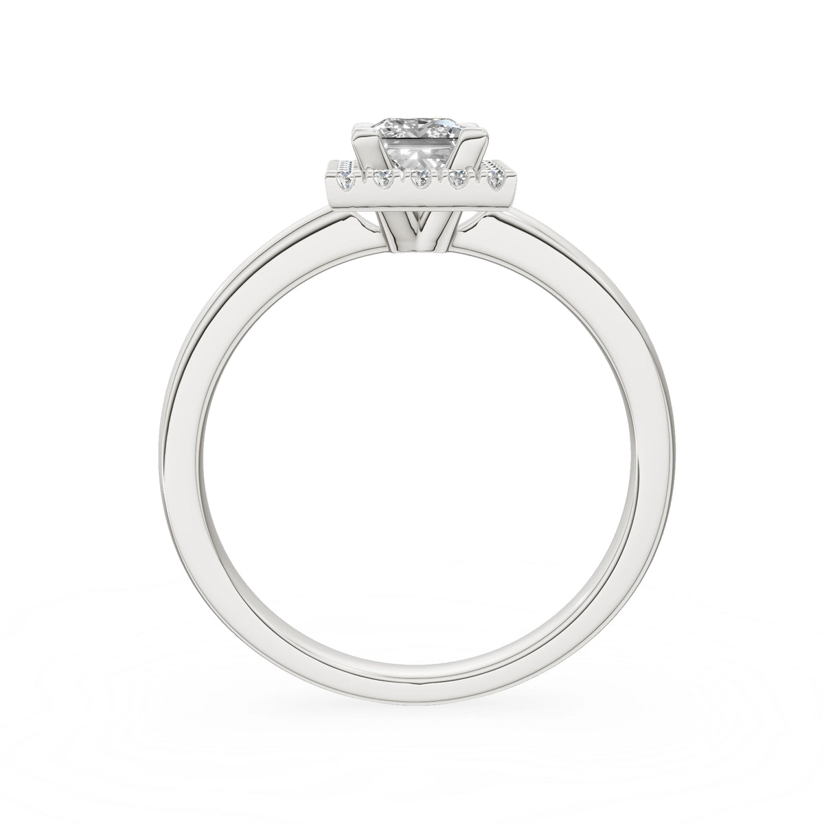 Gremari Seven Aura zásnubní prsten z bílého zlata s 0,50 ct lab-grown diamantem – Princess