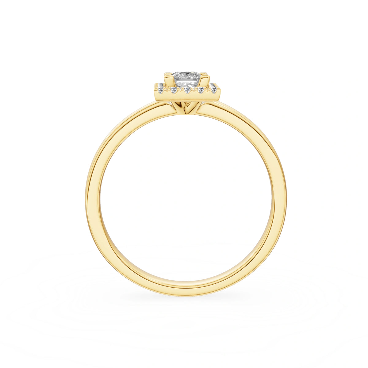 Gremari Seven Aura zásnubní prsten ze žlutého zlata s 0,30 ct lab-grown diamantem – Princess