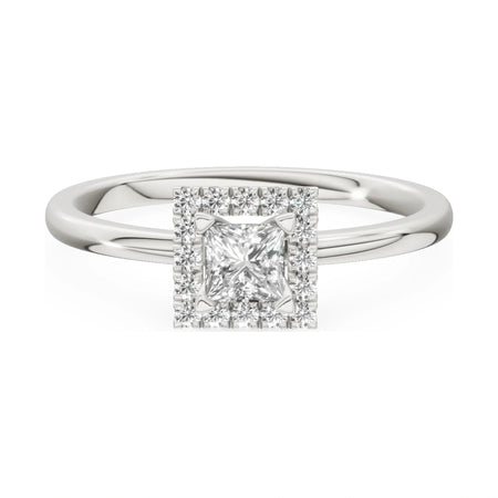 GREMARI Seven Aura 14K white gold engagement ring with 0.30 ct princess-cut natural diamond