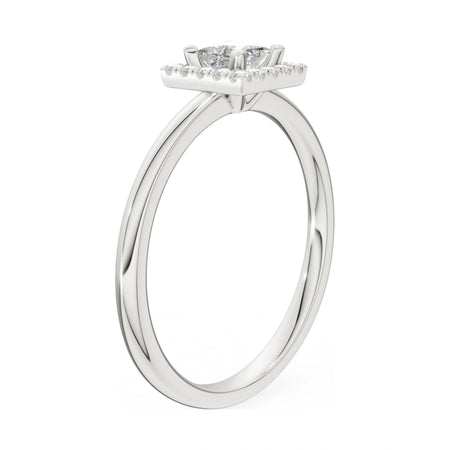 14K white gold GREMARI Seven Aura ring with 0.30 ct princess-cut natural diamond
