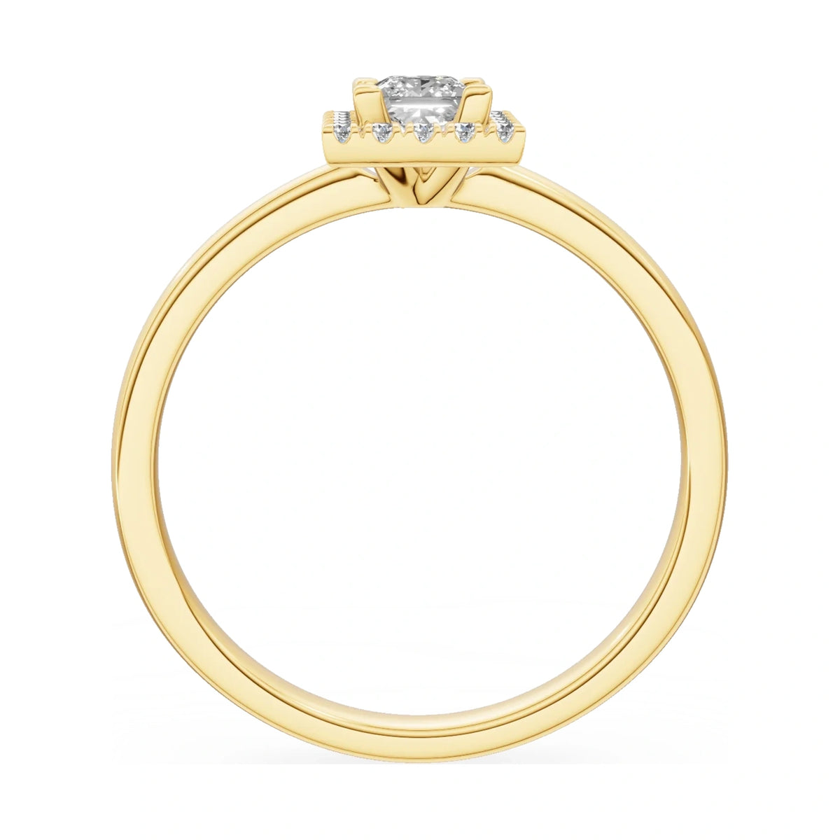 GREMARI Seven Aura princess-cut natural diamond engagement ring in 14K yellow gold, 0.30 ct