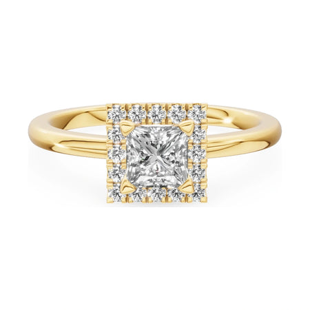 GREMARI Seven Aura 14K yellow gold engagement ring with 0.50 ct princess-cut natural diamond