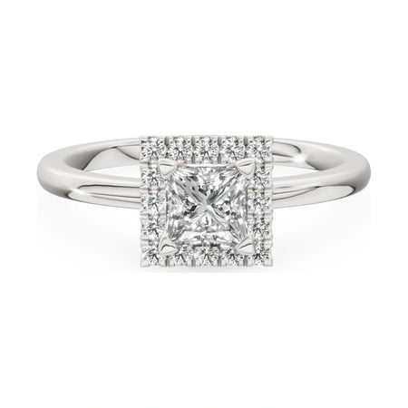 GREMARI Seven Aura 14K white gold engagement ring with 0.50 ct princess-cut natural diamond