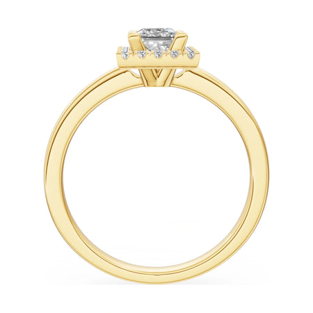 GREMARI Seven Aura princess-cut natural diamond engagement ring in 14K yellow gold, 0.50 ct