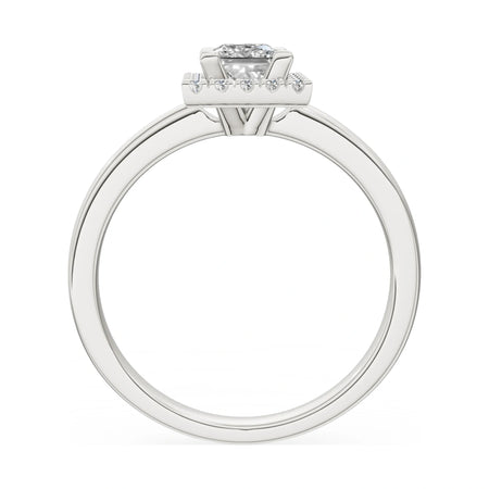 GREMARI Seven Aura princess-cut natural diamond engagement ring in 14K white gold, 0.50 ct