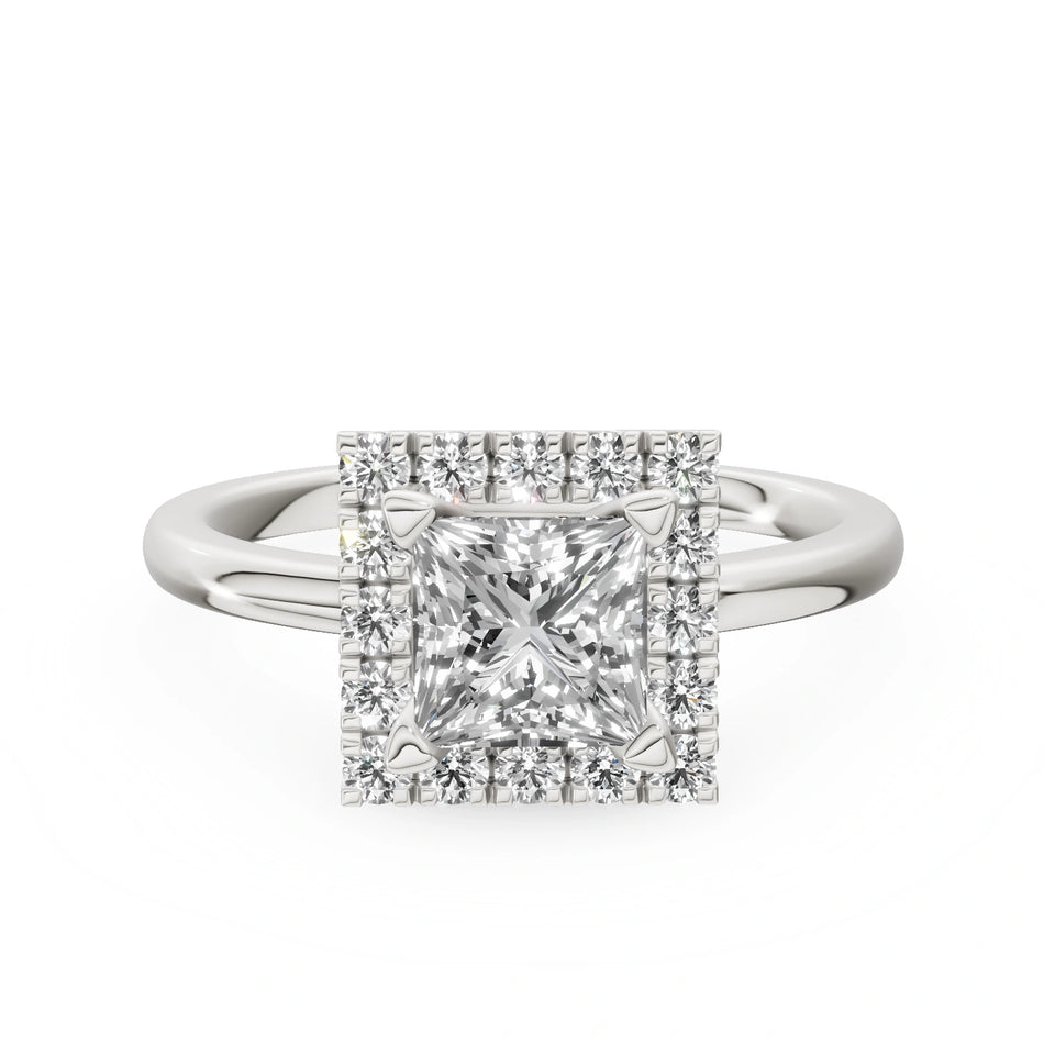 Gremari Seven Aura zásnubní prsten z bílého zlata s 1,00 ct přírodním diamantem – Princess