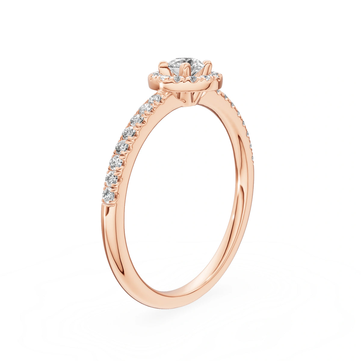 Gremari Seven Icon zásnubní prsten z růžového zlata s 0,15 ct lab-grown diamantem – Round/Brilliant