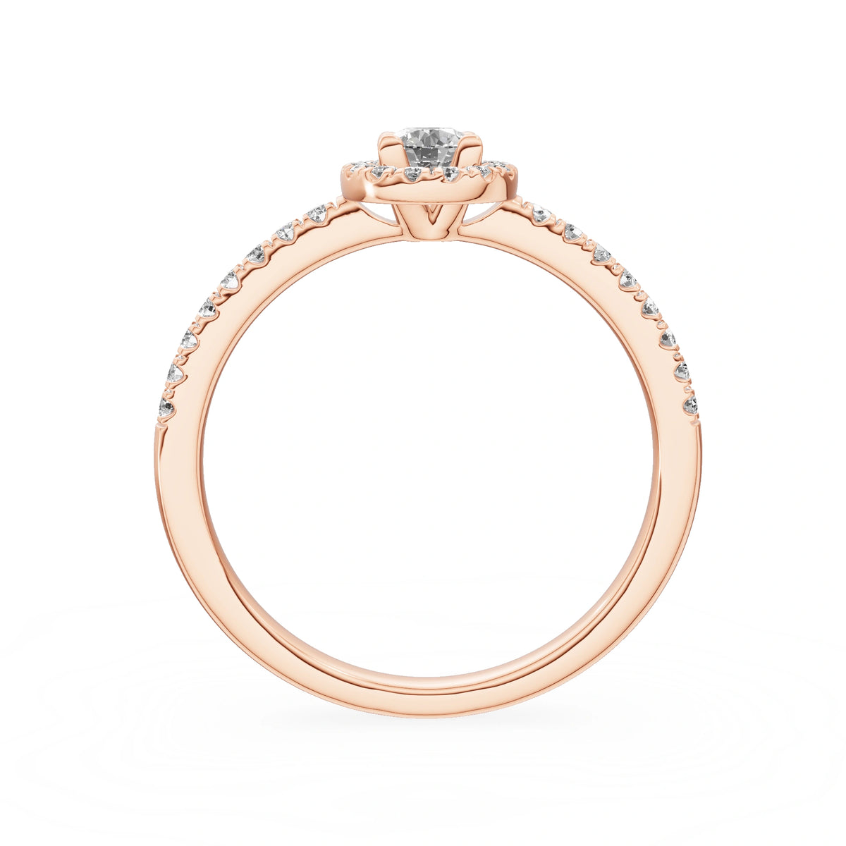 Gremari Seven Icon zásnubní prsten z růžového zlata s 0,15 ct lab-grown diamantem – Round/Brilliant