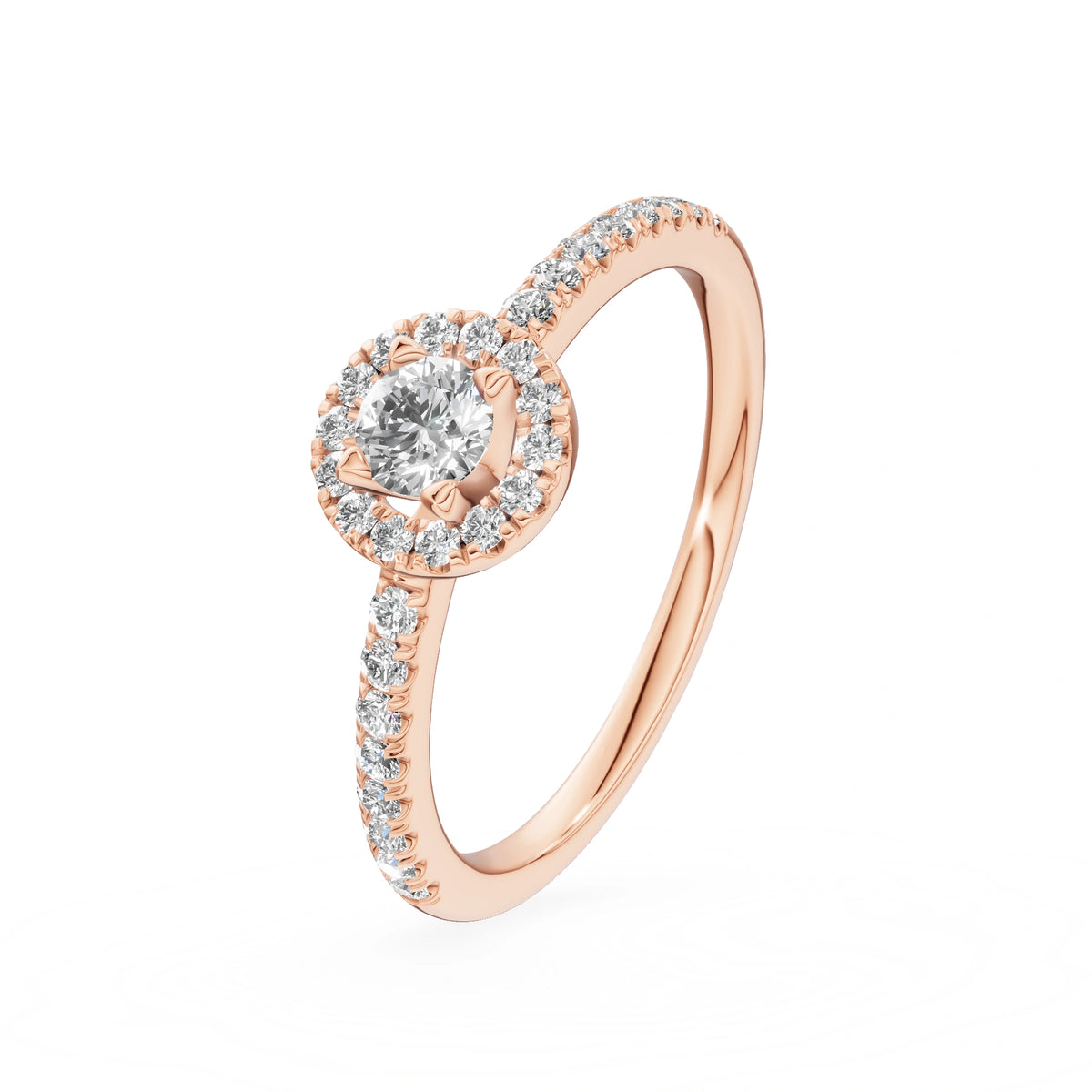 Gremari Seven Icon zásnubní prsten z růžového zlata s 0,15 ct lab-grown diamantem – Round/Brilliant