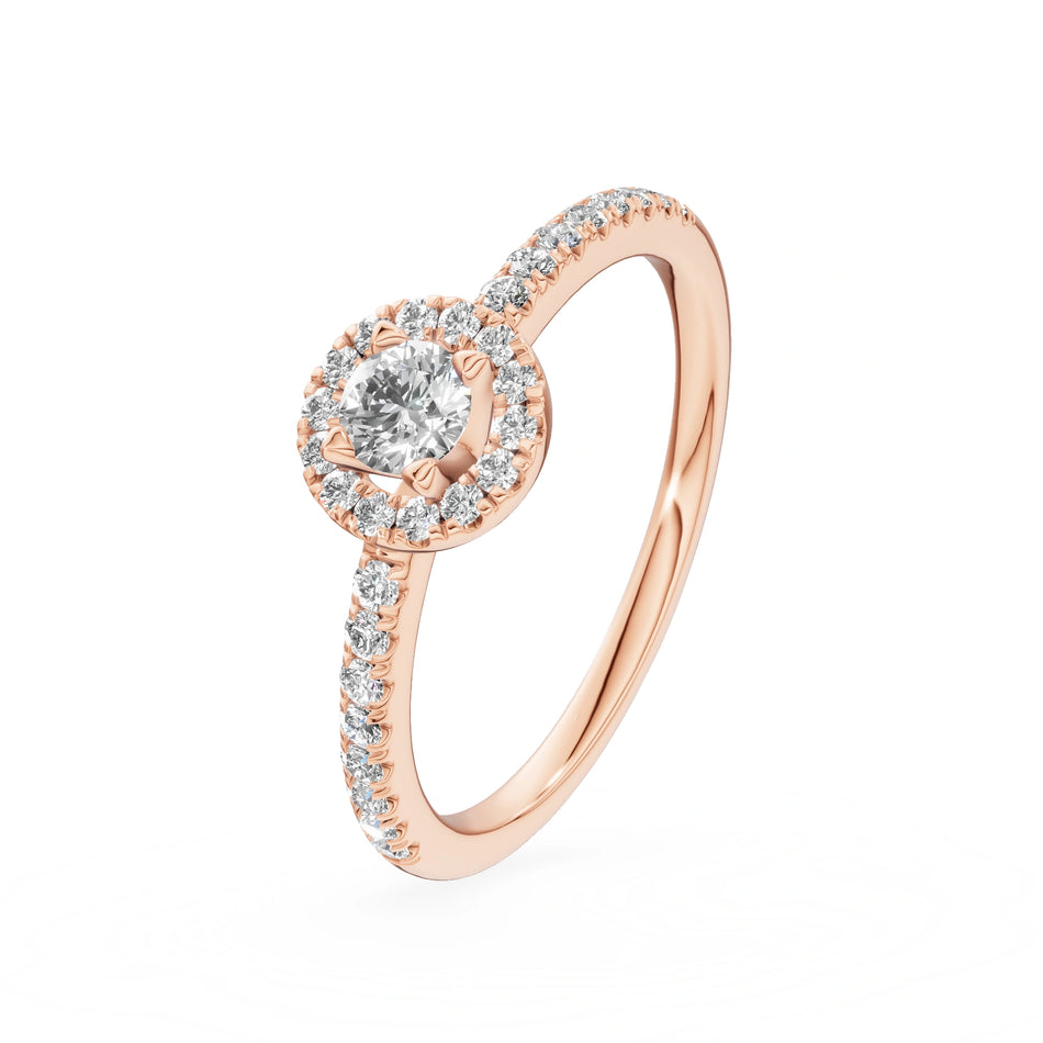 Gremari Seven Icon zásnubní prsten z růžového zlata s 0,15 ct lab-grown diamantem – Round/Brilliant