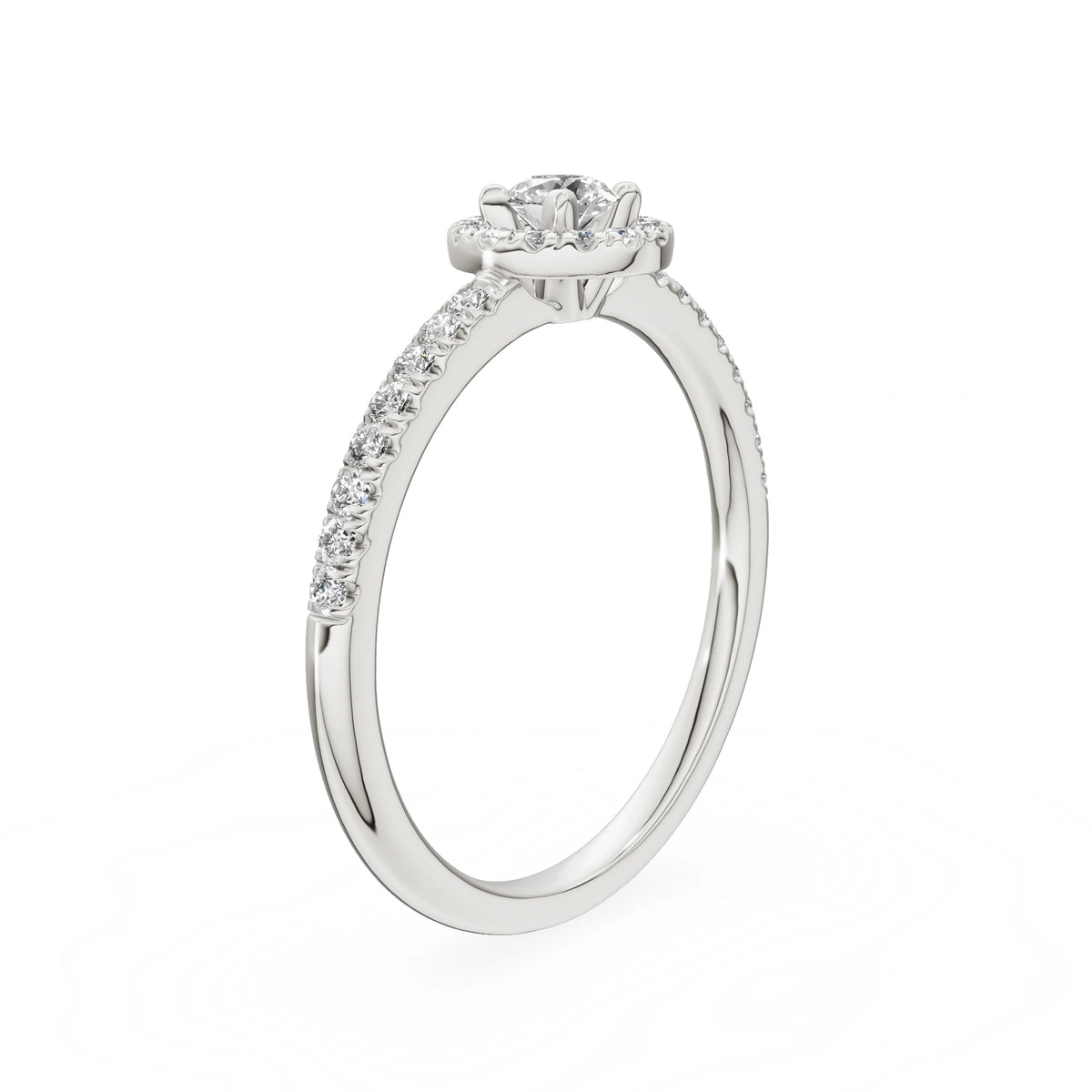 Gremari Seven Icon zásnubní prsten z bílého zlata s 0,15 ct lab-grown diamantem – Round/Brilliant