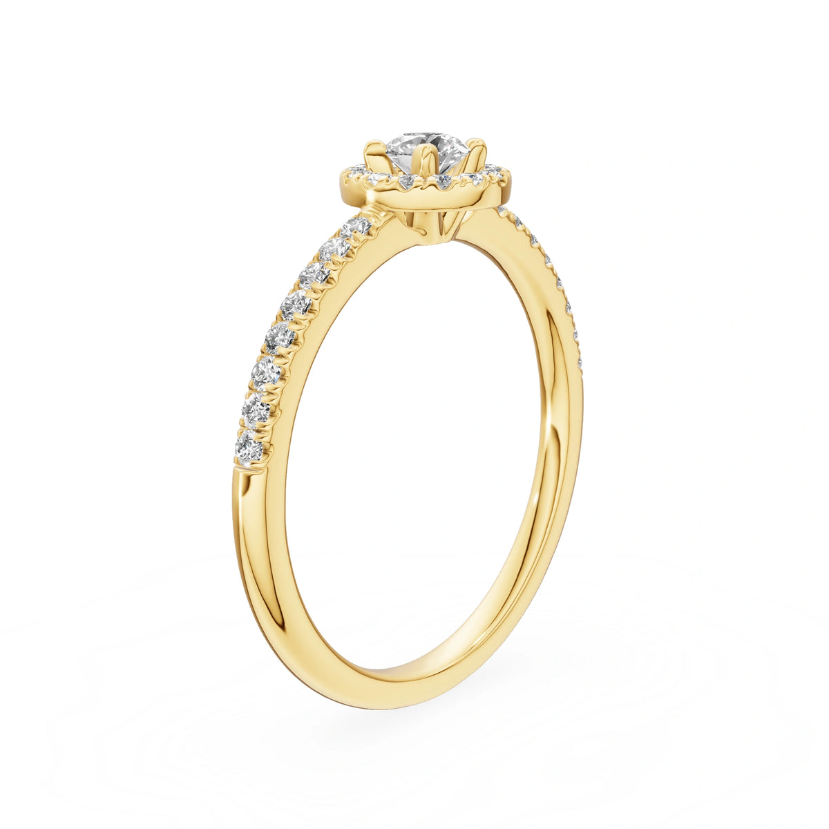 Gremari Seven Icon zásnubní prsten ze žlutého zlata s 0,15 ct lab-grown diamantem – Round/Brilliant