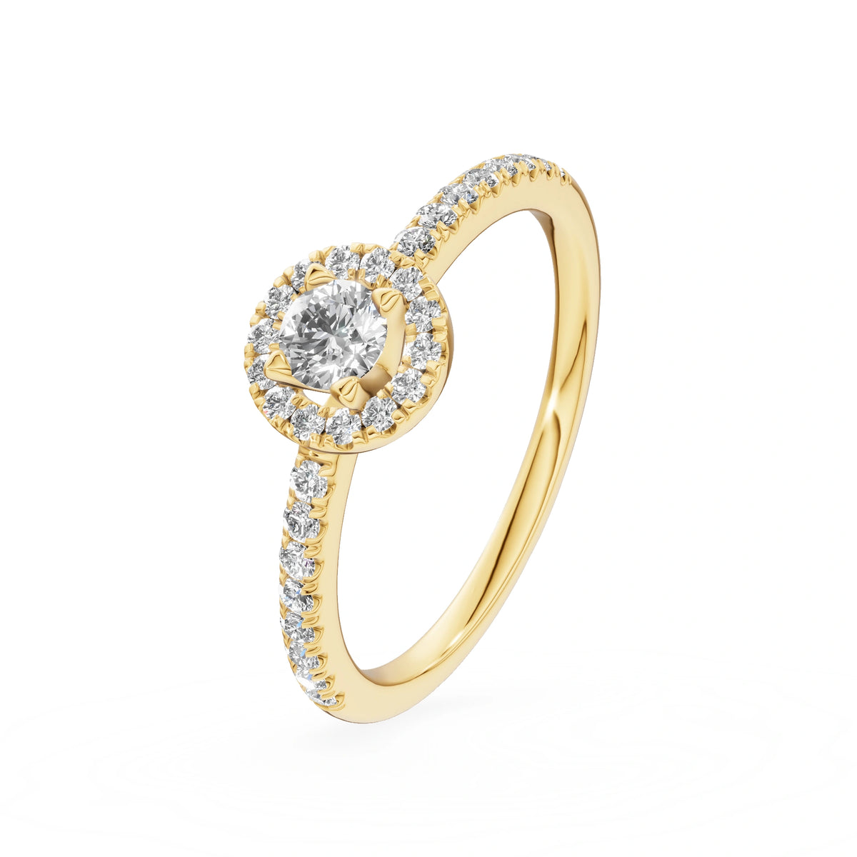 Gremari Seven Icon zásnubní prsten ze žlutého zlata s 0,15 ct lab-grown diamantem – Round/Brilliant