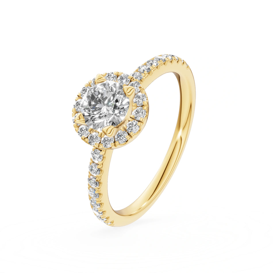 Gremari Seven Icon zásnubní prsten ze žlutého zlata s 0,50 ct lab-grown diamantem – Round/Brilliant