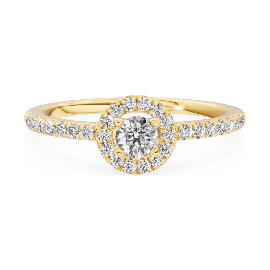 GREMARI Seven Icon 14K yellow gold engagement ring with 0.15 ct round-cut natural diamond