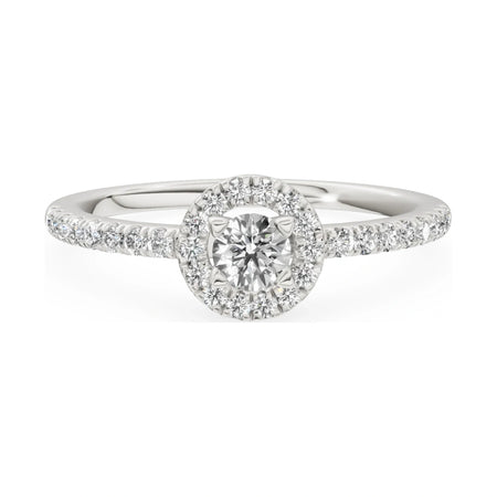 GREMARI Seven Icon 14K white gold engagement ring with 0.15 ct round-cut natural diamond