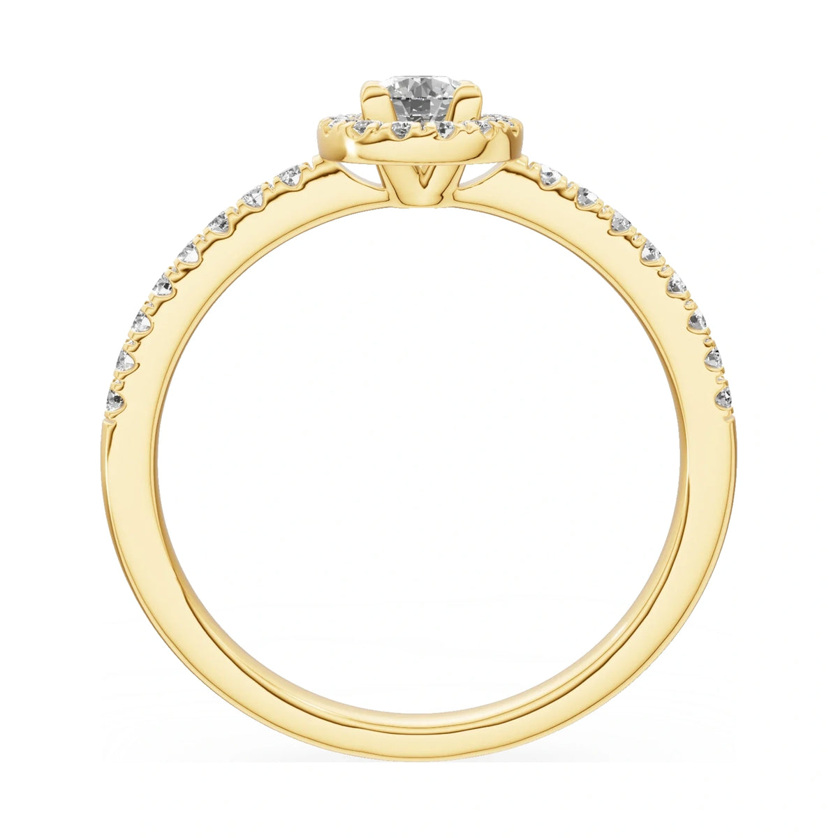 GREMARI Seven Icon round-cut natural diamond engagement ring in 14K yellow gold, 0.15 ct