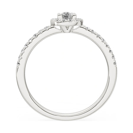 GREMARI Seven Icon round-cut natural diamond engagement ring in 14K white gold, 0.15 ct