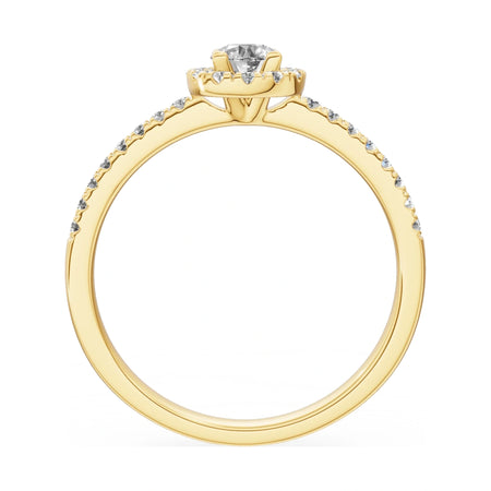 GREMARI Seven Icon round-cut natural diamond engagement ring in 14K yellow gold, 0.30 ct