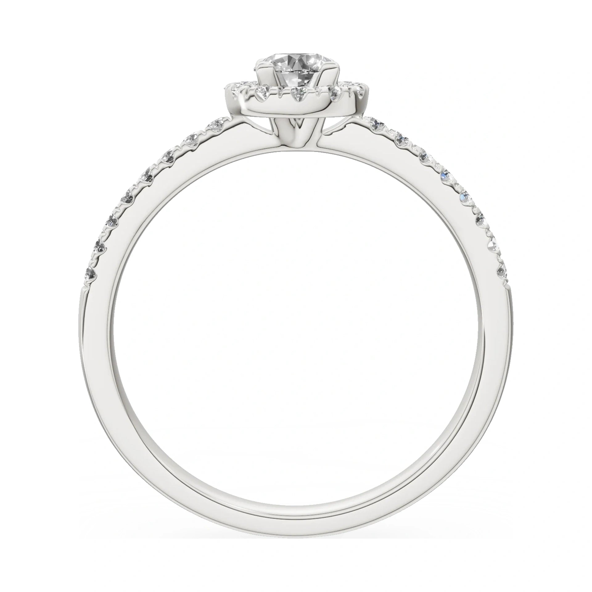 GREMARI Seven Icon round-cut natural diamond engagement ring in 14K white gold, 0.30 ct