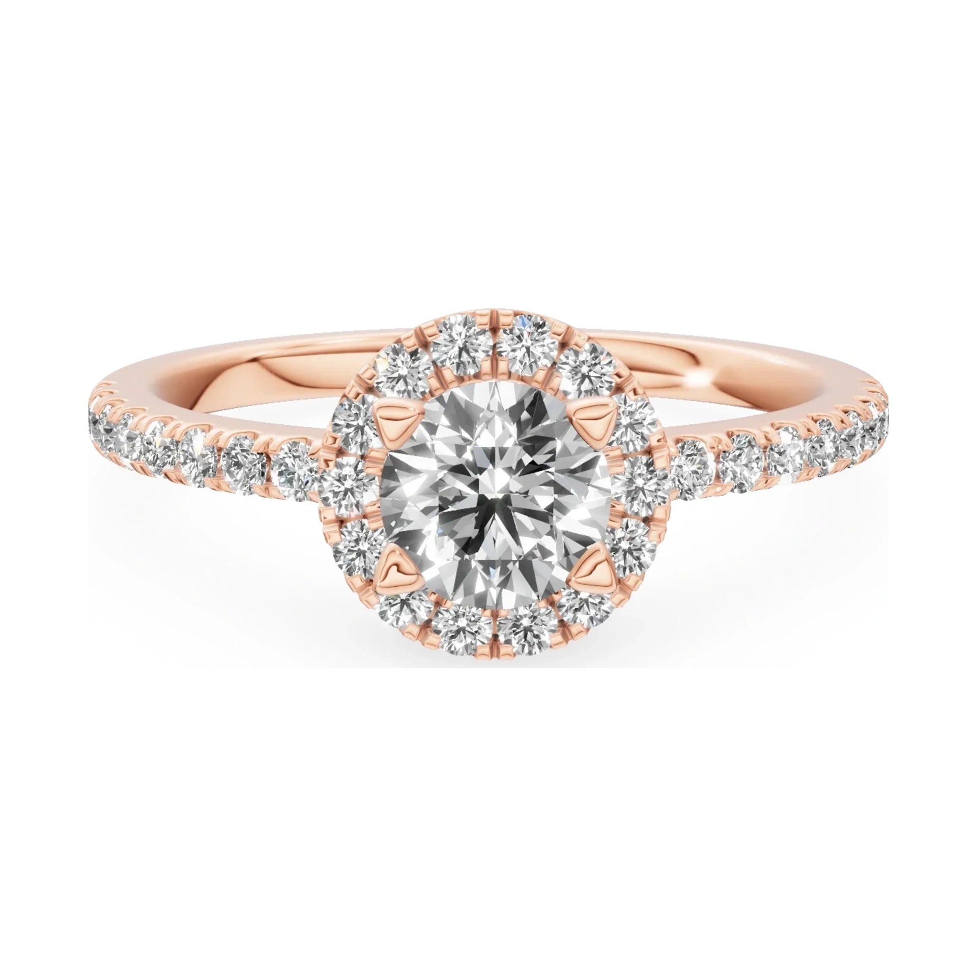 GREMARI Seven Icon 14K rose gold engagement ring with 0.50 ct round-cut natural diamond