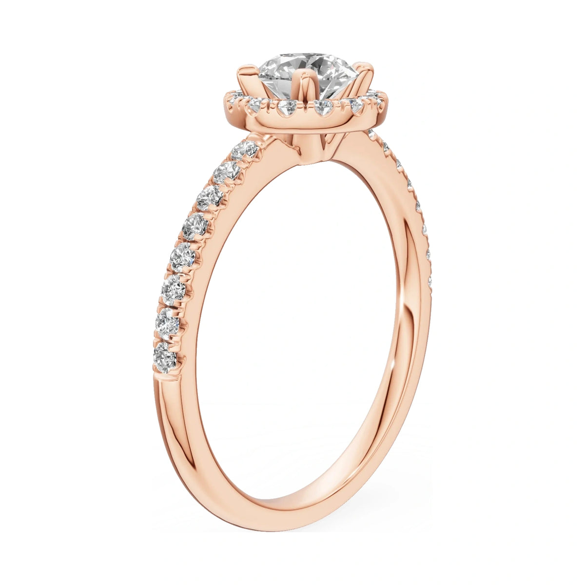 14K rose gold GREMARI Seven Icon ring with 0.50 ct round-cut natural diamond